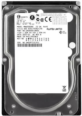 £68.18 • Buy Hard Fujitsu Enterprise MAW3300NC 300GB 10000U/Min 8MB SCSI U320 3.5   Inch