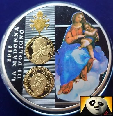 2013 Large 70mm Vatican Proof Medal Silver Plated 2010 €100 Tribute & P. Stones • $49.67