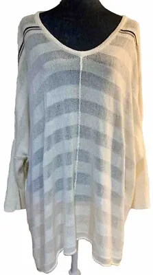 M Wynne Layers  Size 2XL Knit Dolman Sleeve Poncho Top Sweater Mesh Knit • $24.47
