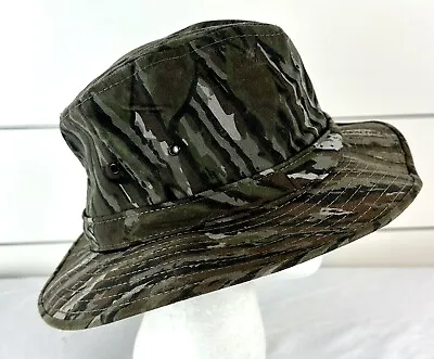 Vintage Hat Large Camo Real Tree Safari Hunting Boonie Bucket 7 - 7⅛ • $40
