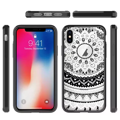 $4.95 • Buy New IPhone  X Xs Max XR 8 7 6 6s Plus Mandala Pattern Clear Print Cover Case