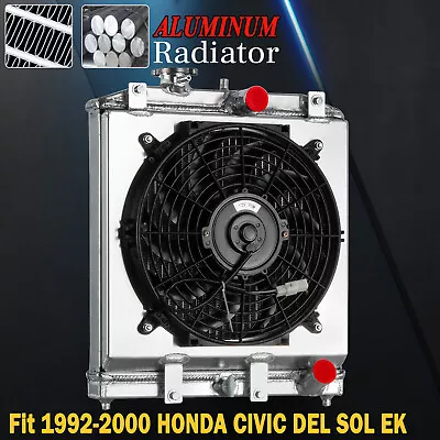 Fit 1992-2000 HONDA CIVIC DEL SOL EK/ INTEGRA DB DC Aluminum RADIATOR+SHROUD FAN • $104.99