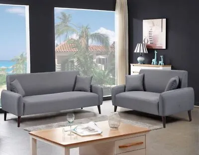 Grey Linen Set Includes 3 Seater Sofa And  2 Seater Sofa • £409.99