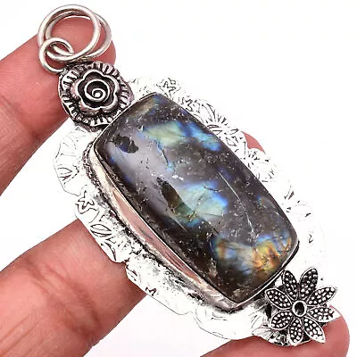 Labradorite Gemstone 925 Sterling Silver Handmade Jewelry Pendant 2.91  • £7.45