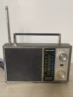 Vintage And Rare Realistic Portable AM/FM Solid State Radio Model 12-676A Works • $29.99