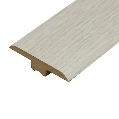 Laminate Floor MDF T Section Transition Profile Threshold Strip WHITE BRUSHED • £1.99