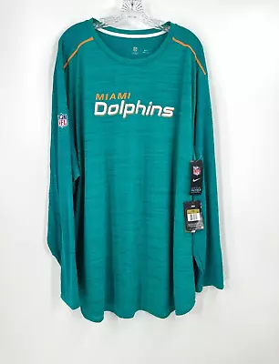 Miami Dolphins Aqua Team Issued Dri-fit Long Sleeve Shirt New W/ Tags 2xl • $35.99