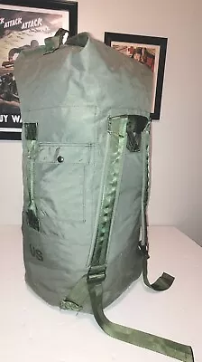 US Military Issue OD Green Nylon Duffel Bag Sea Garrison Duffle  • $24.95