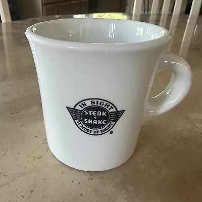 Vintage Steak N Shake Restaurant MUG Buffalo CHINA USA In Sight It Must Be Right • $12