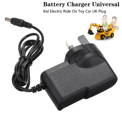 Battery Charger 6 Volt 1 Amp UK Plug For Kids Electric Ride On Toy Car Black • £7.08