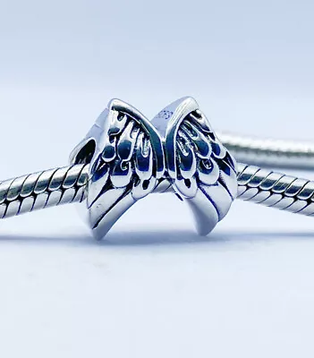 💖 Guardian Angel Wings Charm Bead Memorial Genuine 925 Sterling Silver 💖 • £15.95