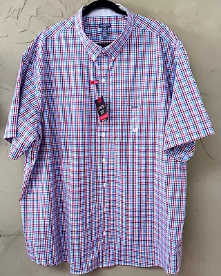 Van Heusen Flex Man's Plaid SS Shirt 3XLT NEW • $22.95