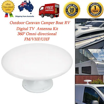 OMNI-DIRECTIONAL Outdoor Caravan / RV Digital TV Antenna Kit With DAB+ FM AUS • $86