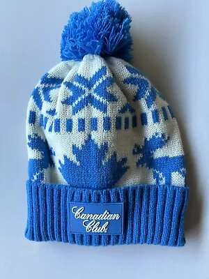 Canadian Club Blue White Beanie With Pom Pom Official Bourbon Merchandise New • $22.95