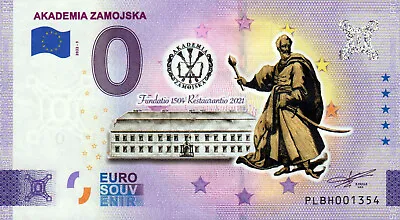 Zero Euro Bill - 0 Euro - Poland - Akademia Zamojska 2022-1 COLOR • £7.52