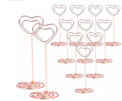 20pcs Heart Table Number Holder Wedding Place Card Holder Picture Photo Holders • £12.54