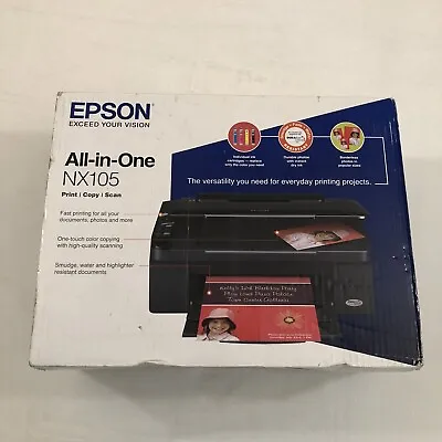 Epson Stylus NX105 Print Copy Scan All-In-One Inkjet Black Color Printer • $119.77