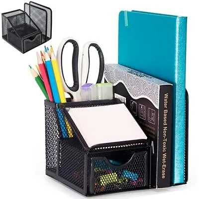 £11.99 • Buy Mesh Desk Organizer Multi-functional Pen Holder Pencil File Organiser Case