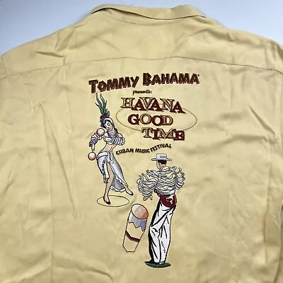 Tommy Bahama Shirt Silk XL Havana Good Time Cuban Embroidered • $25