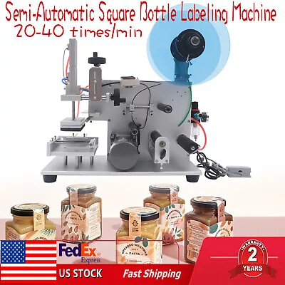 Semi-Automatic Bottle Labeling Machine Adjust Bottle Labeler Applicator Machine • $800.86