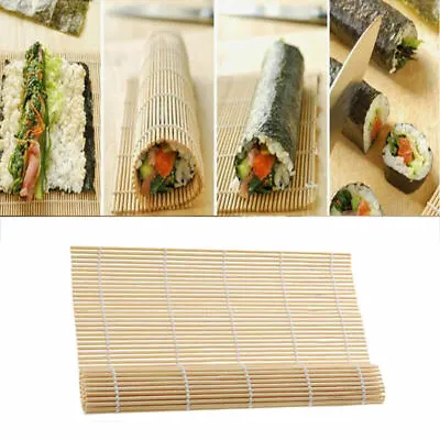 2pcs Sushi Mat Bamboo Maker Kit Rice Roll Kitchen DIY Home Mold Roller Sheet • £4.18