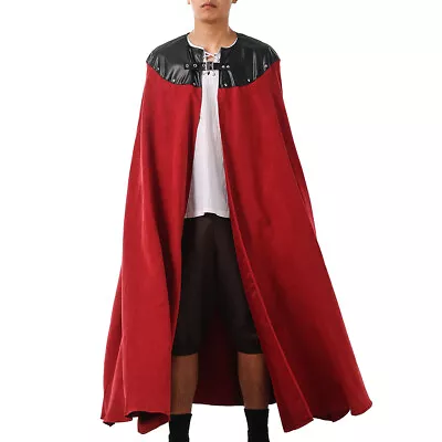 Medieval Vintage Men Cloak Cape Knights Warrior Viking Halloween Cosplay Costume • $32.99