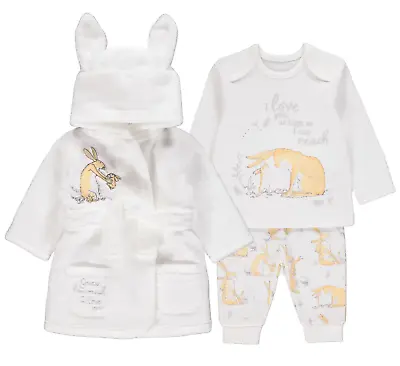 Guess How Much I Love You Dressing Gown And Pyjamas 3 Piece Set Unisex Baby NEW • £19.99