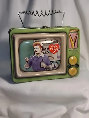 I Love Lucy Collectable Tin Lunch Box Mint Green Spiral Handle Lucielle Ball  • $11.99