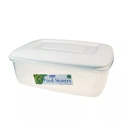 3x Rectangular Plastic Food Tub Storage Container Meal Cake Lunch Box 3l • £7.99