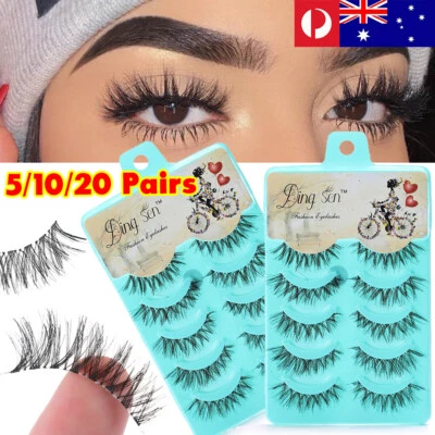 $5.35 • Buy UPTO 20 Pairs 3D Natural Thick Fake False Eyelashes Extension Eye Lashes Makeup