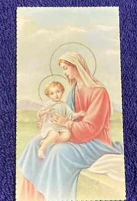 $1.75 • Buy Vintage Catholic Holy Prayer Card Of Mary With Jesus
