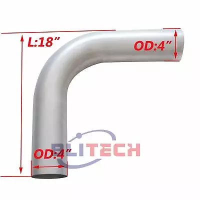 Aluminized 4  OD X18  Inch Arms Pipe 90 Degree Exhaust Elbow  Tube • $49.90