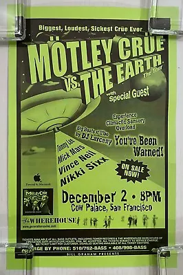 MOTLEY CRUE Vs The Earth Tour Cow Palace FAN FRANCISCO 1997 CONCERT POSTER Metal • $30