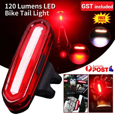 120 Lumens LED Bike Tail Light USB Rechargeable Powerful Bicycle Rear Light • $13.58