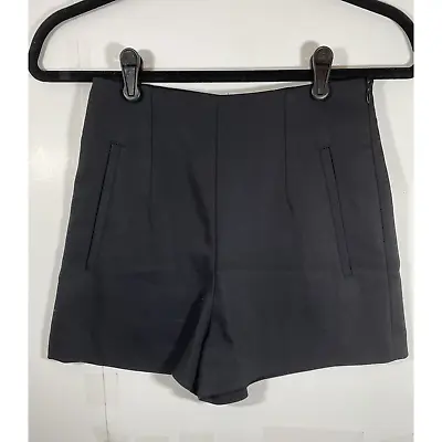 NWT Zara Black High Waisted Shorts With Pockets Sz XS • $20