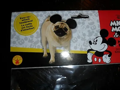 NEW DISNEY MIckey MOUSE EARS HEADBAND PUPPY DOG PET COSTUME SIZE S/M Or M/L • $10.89