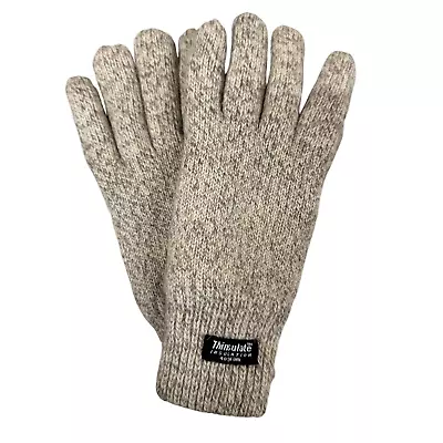 Thinsulate Shetland Ragg Wool Gloves Winter Ski Thermal Snow - Oatmeal • $19.01