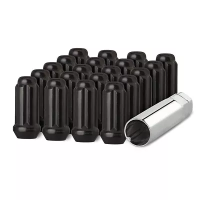 20 Black 9/16-18 Closed End Duplex XL Spline Lug Nuts For Aftermarket Wheels • $39