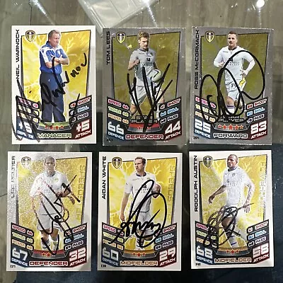 6 Signed Leeds United  Match Attax 12/13 Championship Cards (As Per Photo) • £15