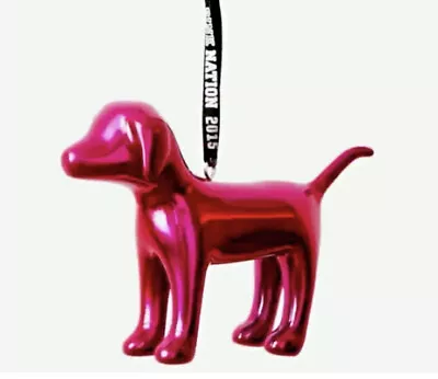 Victoria's Secret PINK Nation Mini Dog Ornament 2015 Metallic Hot Pink Box NEW • $20