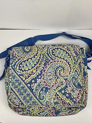 Vera Bradley Capri Blue Crossbody Messenger Bag - Retired READ • $25.99