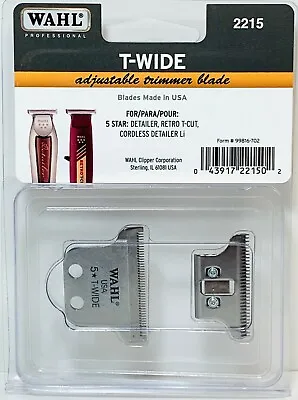 Wahl #2215 T-Wide Adjustable Trimmer Blade For Detailer & Retro T-Cut NEW • $22.95