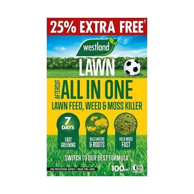 Westland Aftercut All In One Lawn Feed Weed & Moss Killer 80m2 + 25% Extra Free • £11.27