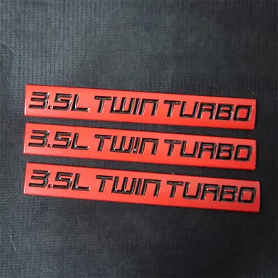 3x Red Matte 3.5L TWIN TURBO Metal Decal Sticker Badge Emblem Diesel 4x4 Premium • $21.98