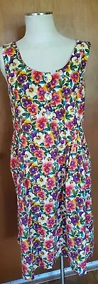 KOUNTRY KOMFORTS Vtg. Dress Plus Petite Large 22-24 Floral Sleeveless • $26.95