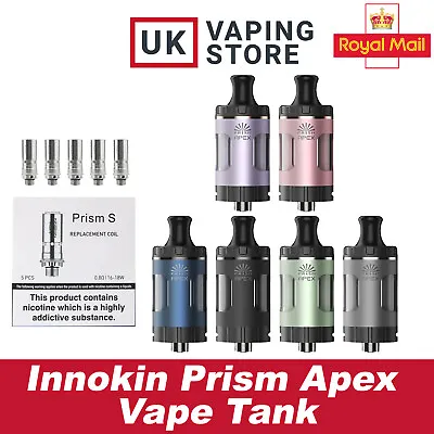 Innokin Prism Apex Tank - 2ml MTL Vape Tank Bottome Airflow Prism S Coil • £10.99