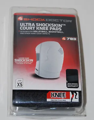 NIB Shock Doctor Adult White Ultra ShockSkin Protective Court Knee Pads Sz XS • $12