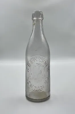 A B Brickner Newton NJ Champagne Beer Blob Bottle 1880s Sussex Co Clear Monogram • £32.81