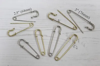Large Safety Kilt Skirt Blanket Shawl Pins Silver & Gold Coloured 2.5 & 3 Inch • £3.10