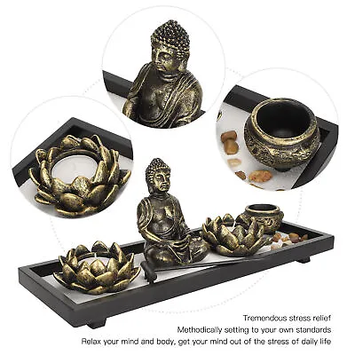 Zen Sand Garden Table Buddhist Creative Candle Holder Crafts Ornaments GOF • $21.20